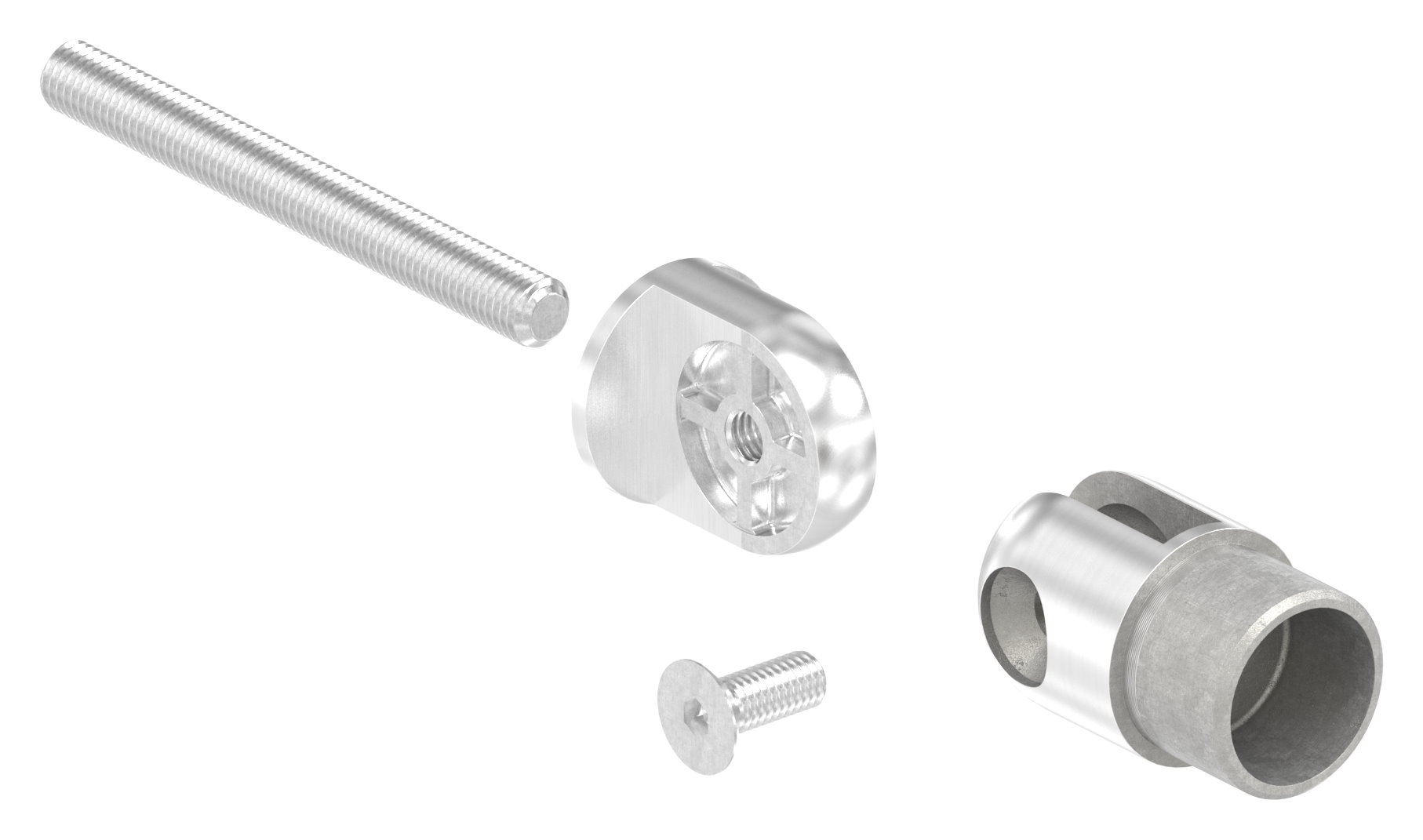 Wandhalter mit Gelenk zum Einbetonieren für Rohr 33,7x2,0mm, V2A