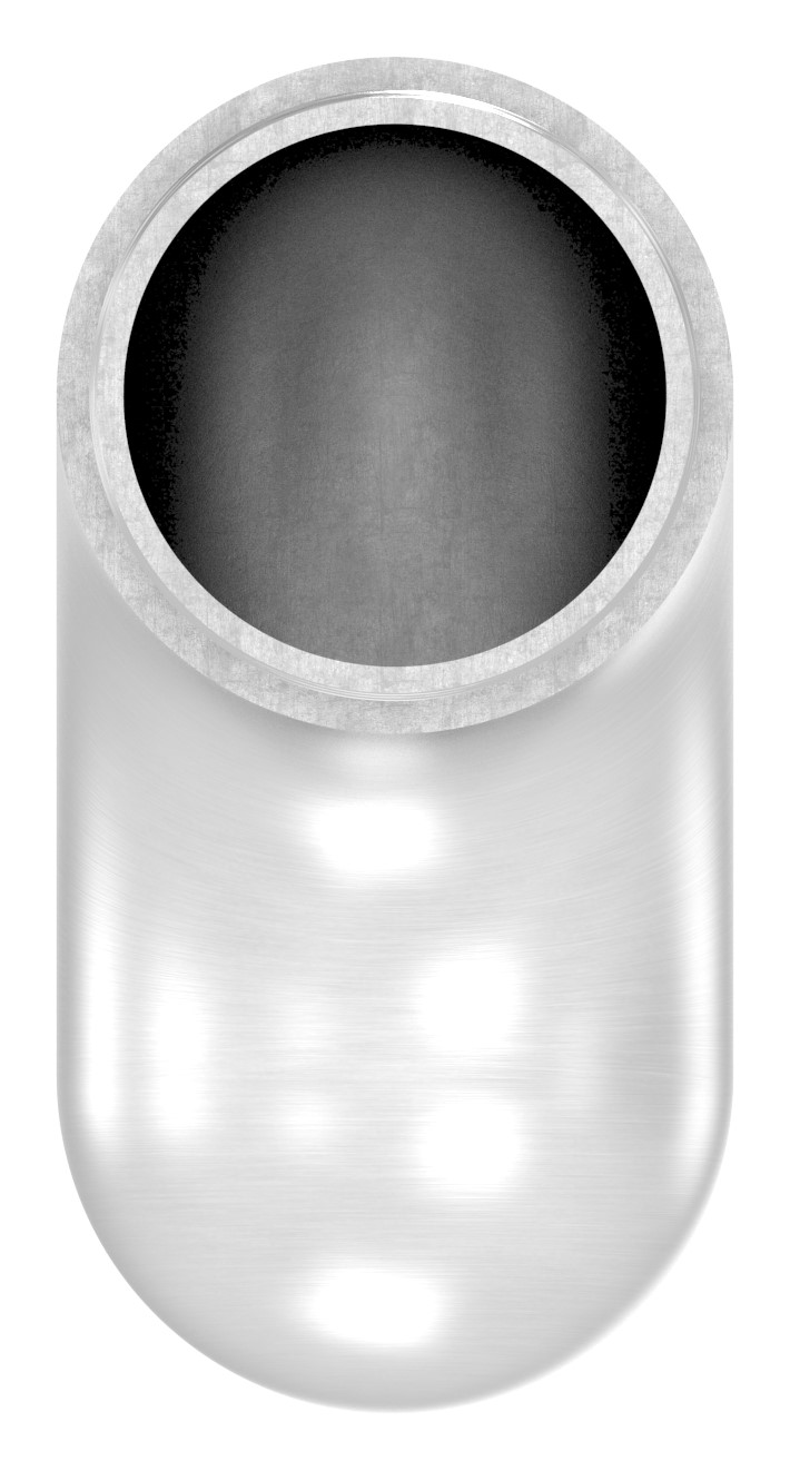 Endbogen 90° halbrund, für Rohr 42,4x2,0mm, V2A