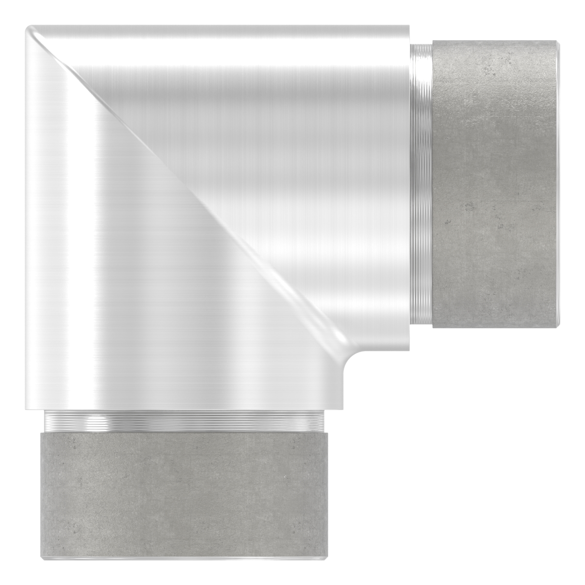 Eckstück 90° kurz, für Rohr 42,4 x 2,0mm, V2A