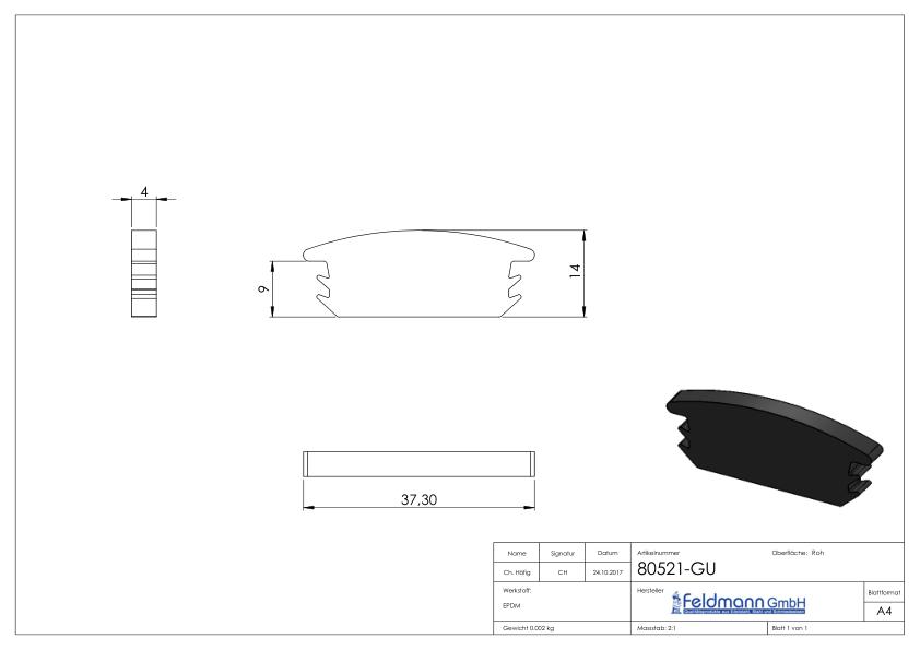 Abdichtkeil für Alu-Profil, 4mm Abdichtkeil für Alu-Profil, 4mm
