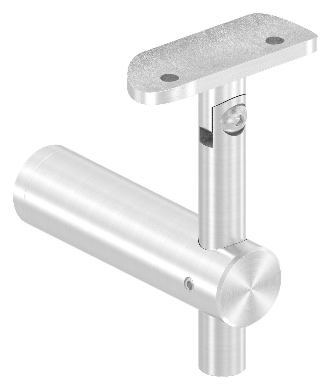 Handlaufhalter mit Gelenk, Handlaufanschlussplatte 42,4mm, V2A