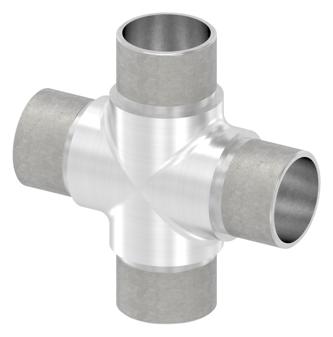 Kreuzstück, für Rohr 33,7x2,0mm, V2A