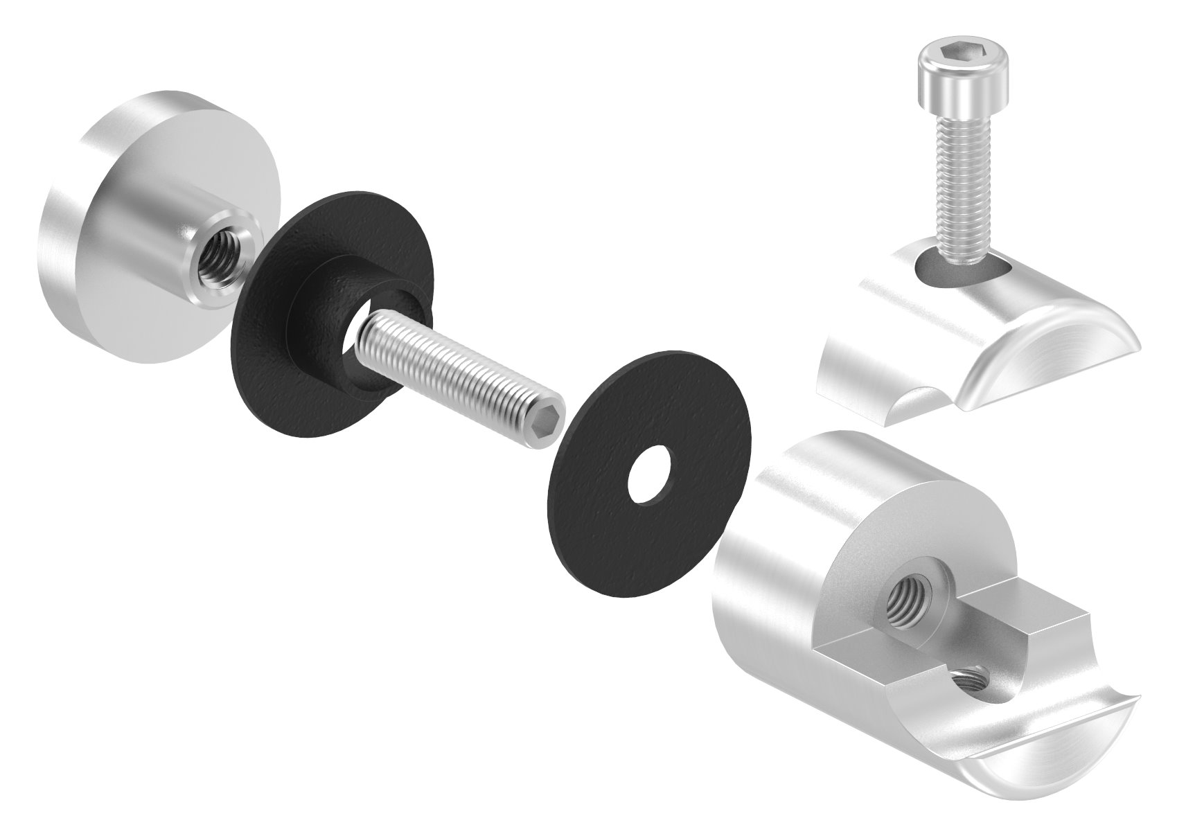 Klemmhalter mit Querstab-Glashalter Ø 25mm, zur nachträglichen Montage, V4A