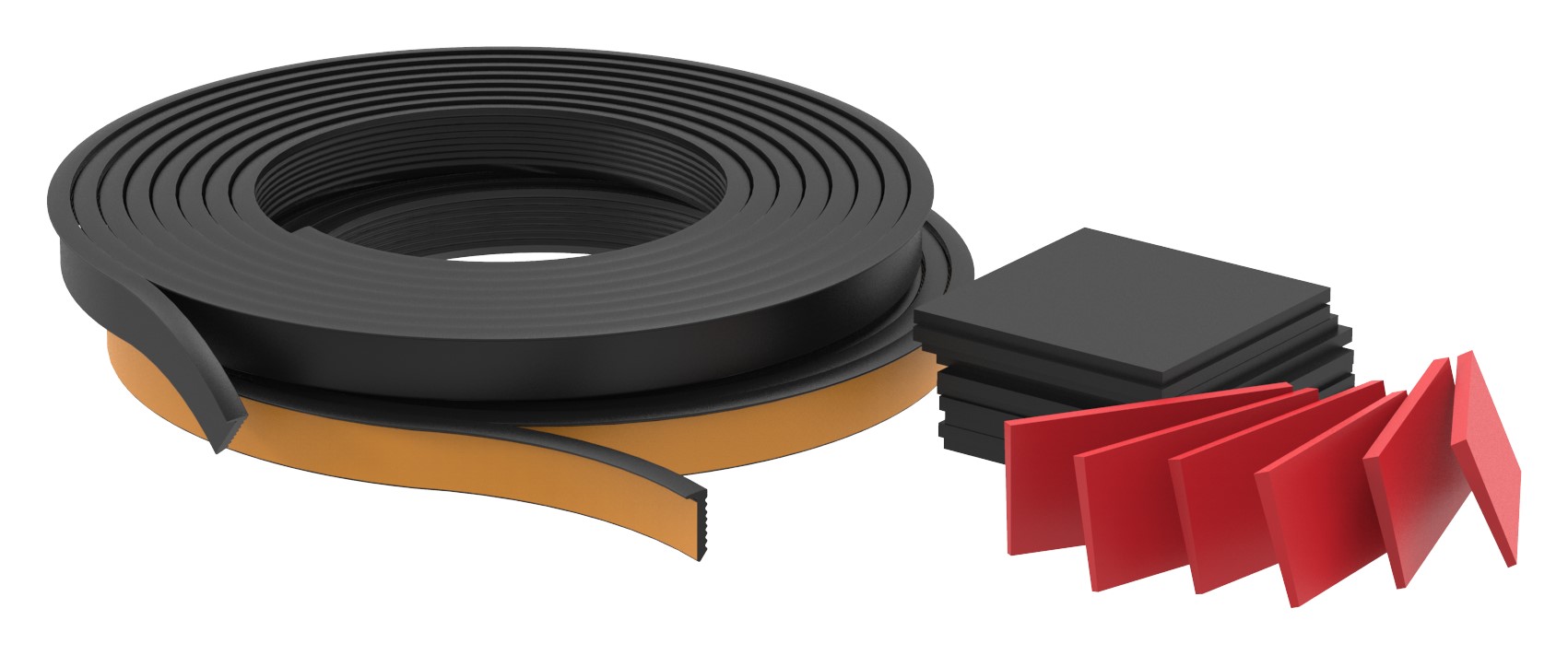Gummiset für 3000mm Aluprofil für Glas 12,76 - 13,52mm Gummiset für 3000mm Aluprofil für Glas 12,76 - 13,52mm