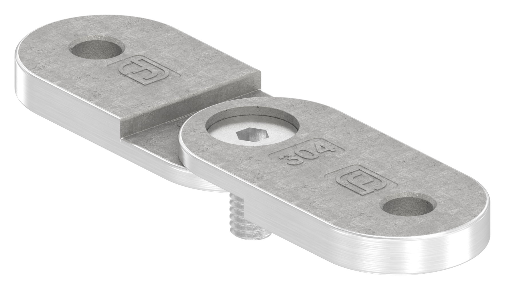 Handlaufanschlussplatte verstellbar, flach, V2A