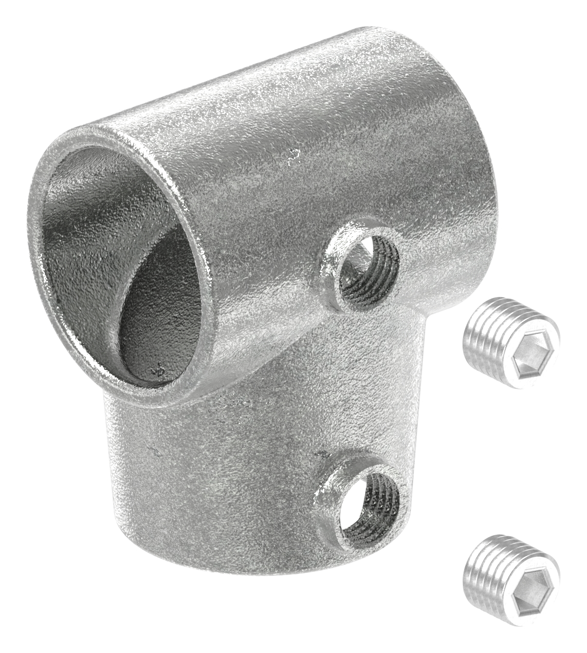 T-Stück kurz, schräg, variabel, für Rohr Ø 48,3mm