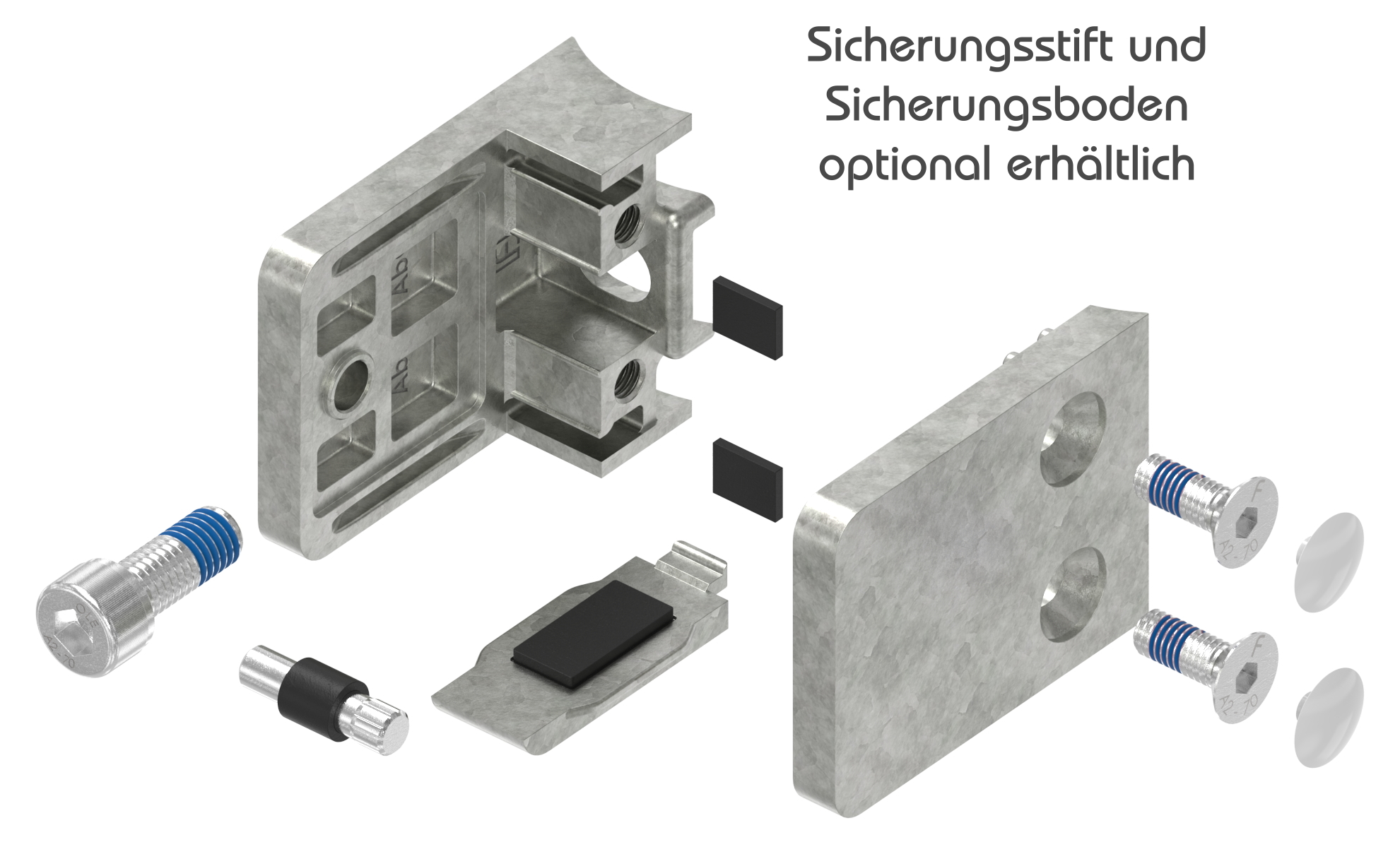 Glasklemme Mod. 36, Anschluss: 48,3mm, in Zink roh