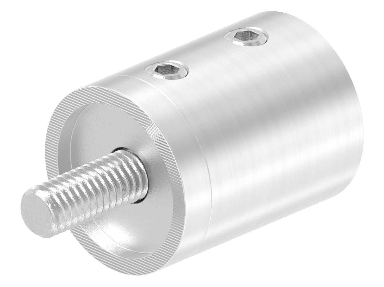 Querstabhalter für geraden Anschluss, Sackloch links 12,2mm, V2A