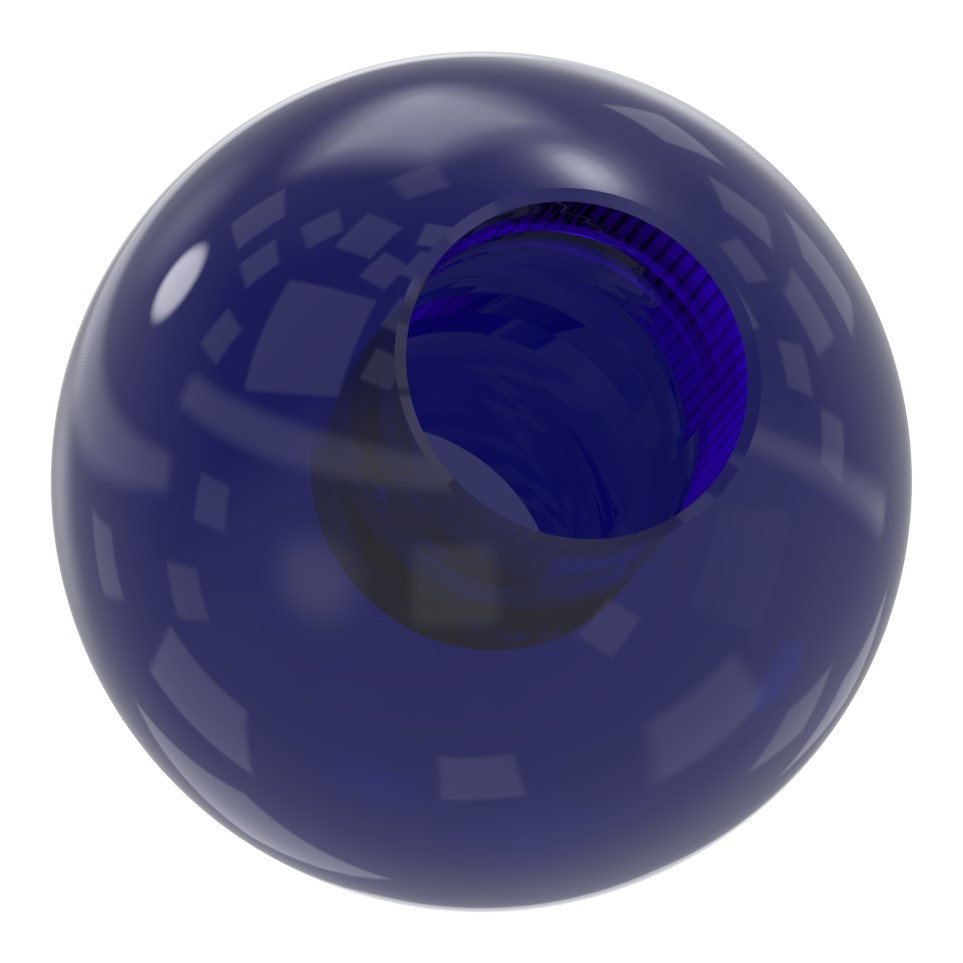 Glaskugel blau Ø 30mm mit Sackloch 12,3mm