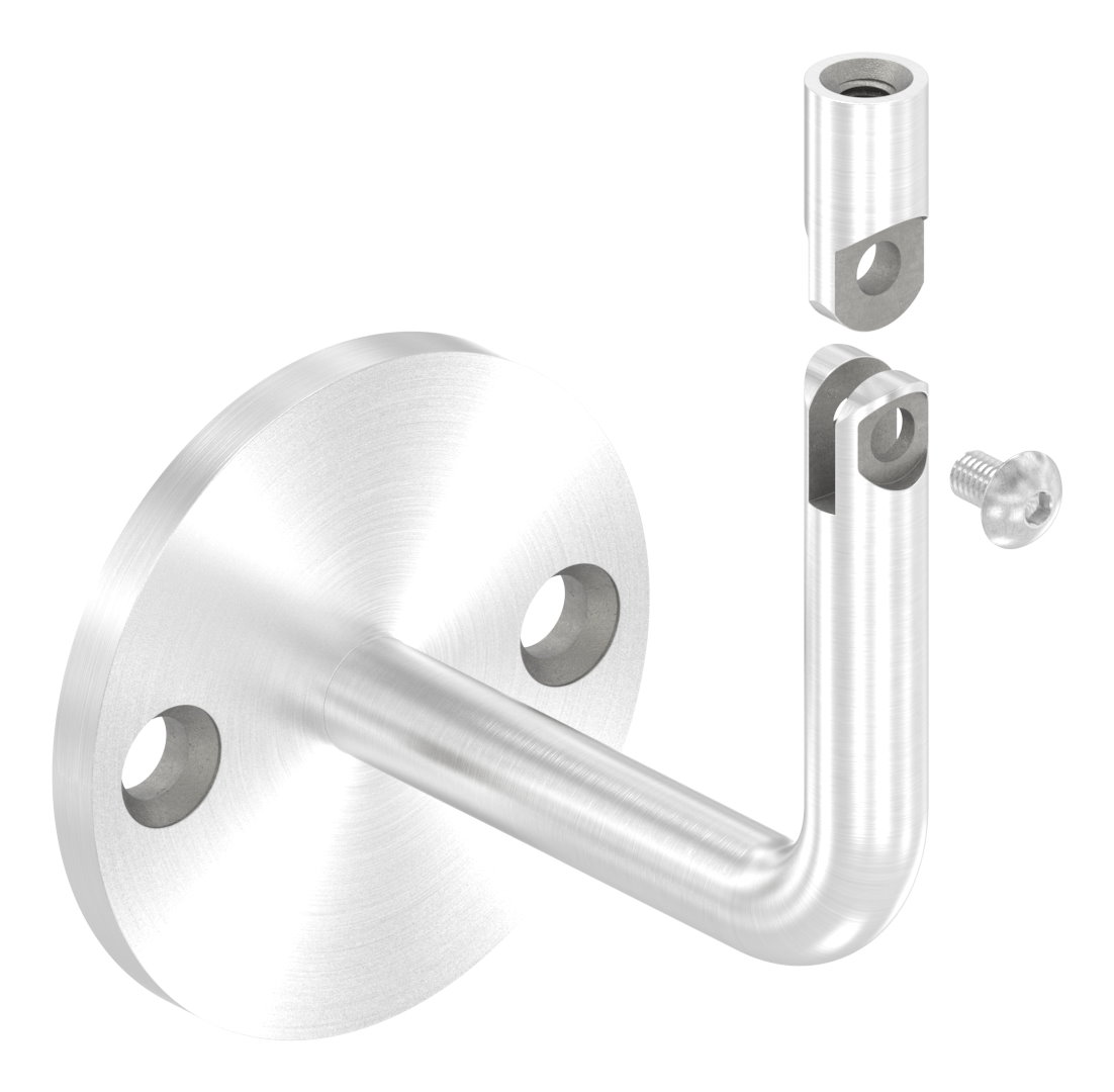 Handlaufhalter mit Gelenk, oben Innengewinde M6 (Ronde und Bügel verschweißt), V2A