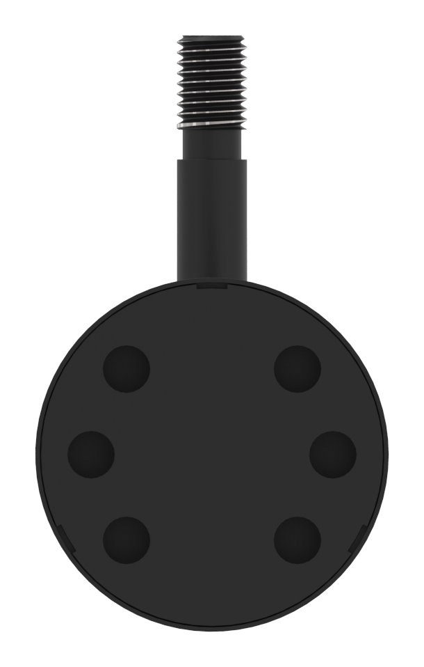 Handlaufhalter Außengewinde inkl. Abdeckrosette (Ronde und Bügel verschweißt), V2A RAL 9005 matt