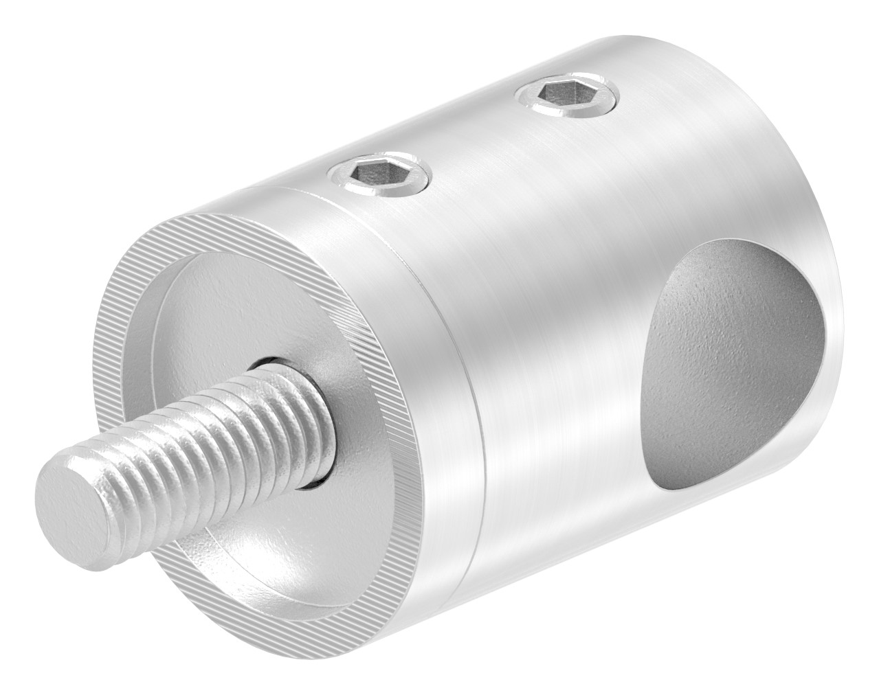 Querstabhalter für geraden Anschluss, 12,2mm Bohrung, V2A