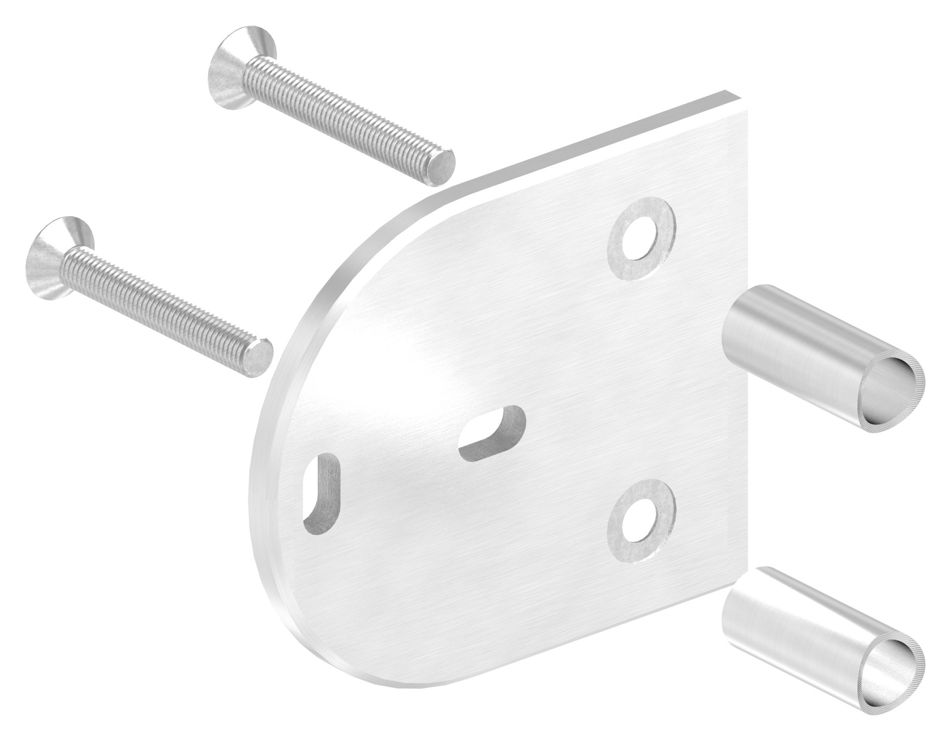 Wandbefestigung für Geländerpfosten 42,4mm, V2A