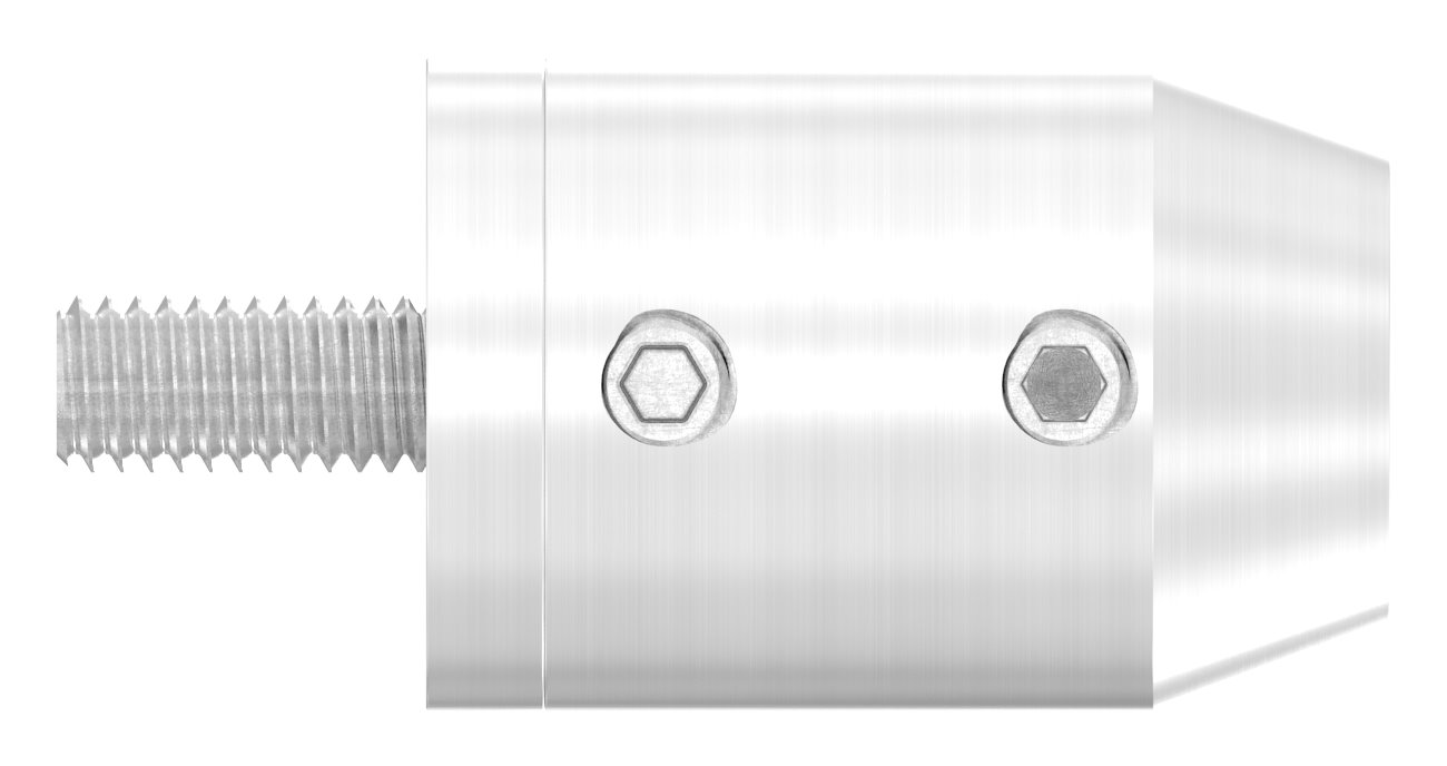 Querstabhalter (zum Stoßen vorne) gerader Anschluss, Bohrung vorne 12,2mm, V2A