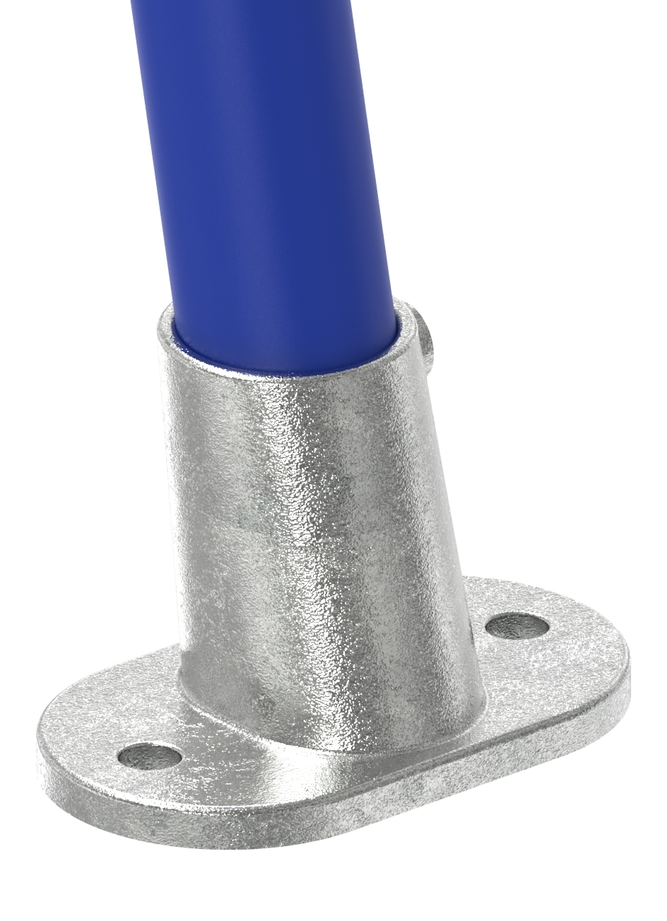 Fußplatte variabel mit 2 Bohrungen, für Rohr Ø 48,3mm