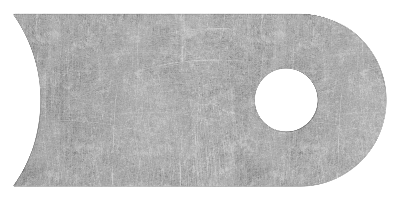 Anschweißlasche 50x25x6mm mit Rundloch Ø 9mm, Anschluss 42,4mm