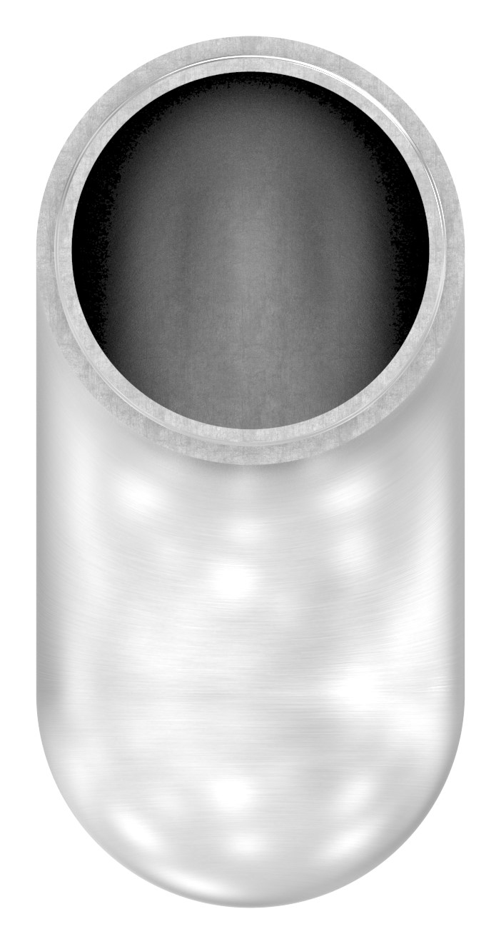 Endbogen 90° halbrund, für Rohr 48,3x2,0mm, V2A