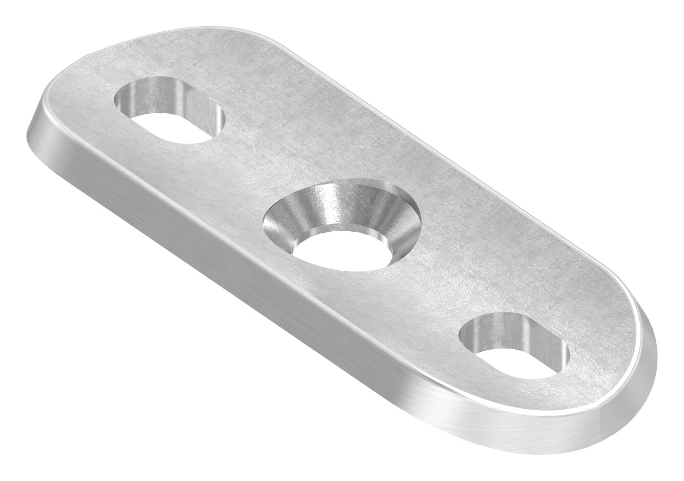 Handlaufanschlussplatte, 42,4mm mit Langlöchern, V2A