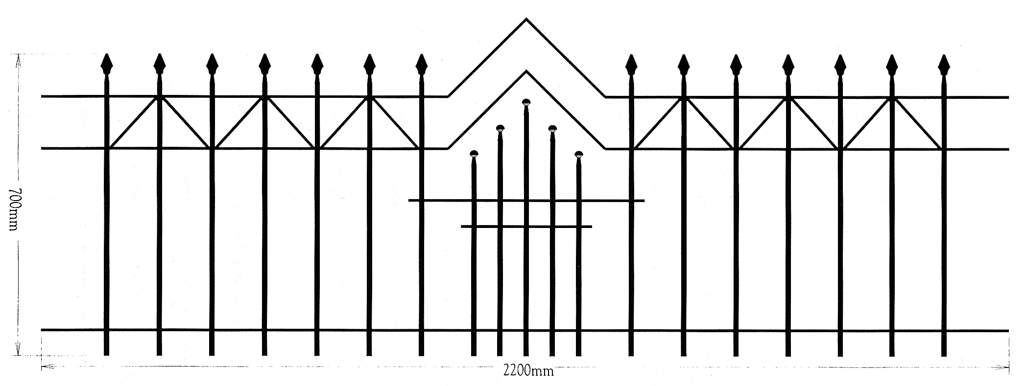 Zaunfeld, 700x2200mm
