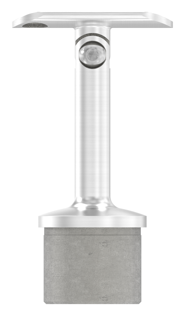 Rohrabschlussstopfen mit Gelenk und Platte, für 42,4x2,0mm, V4A