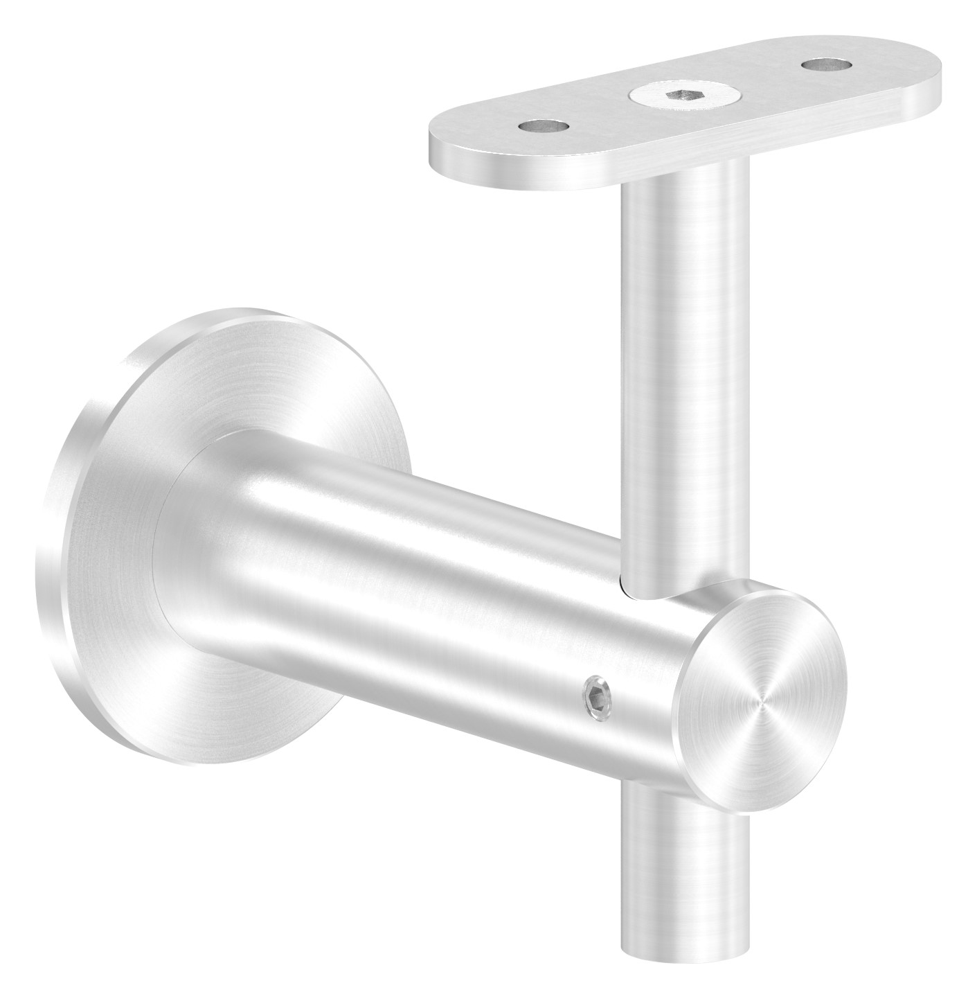 Handlaufhalter mit Handlaufanschlussplatte flach, V2A