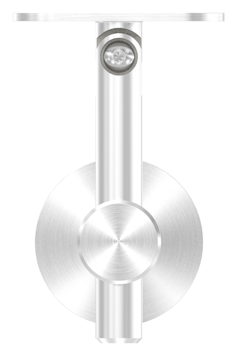 Handlaufhalter mit Gelenk, Handlaufanschlussplatte flach, V2A