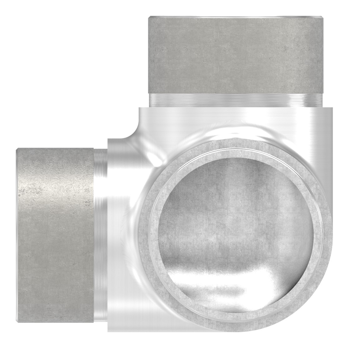 Ecke 90° mit Abgang, für Rohr 42,4x2,0mm, V2A