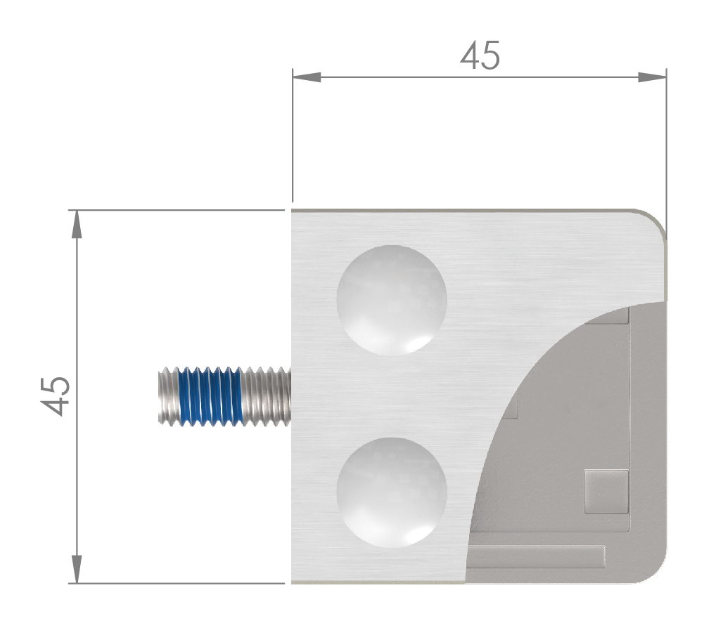 Glasklemme Mod. 11, Anschluss: 42,4mm, VA-Effekt