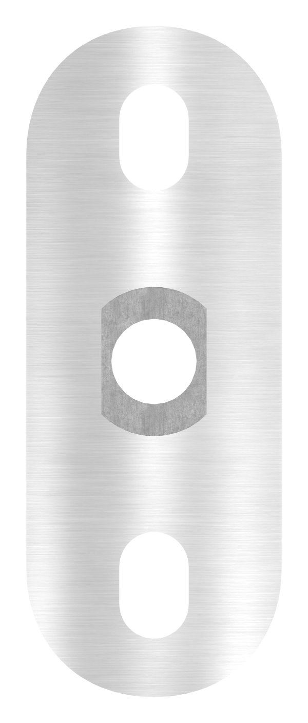 Handlaufanschlussplatte, 42,4mm mit Langlöchern, V2A