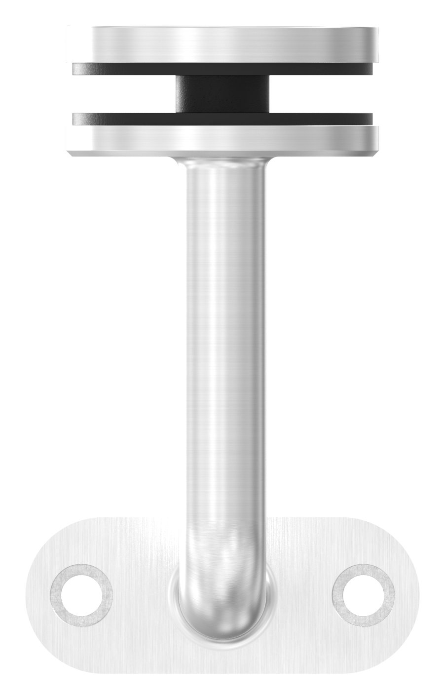 Handlaufhalter für Glas, Handlaufanschlussplatte flach, V4A