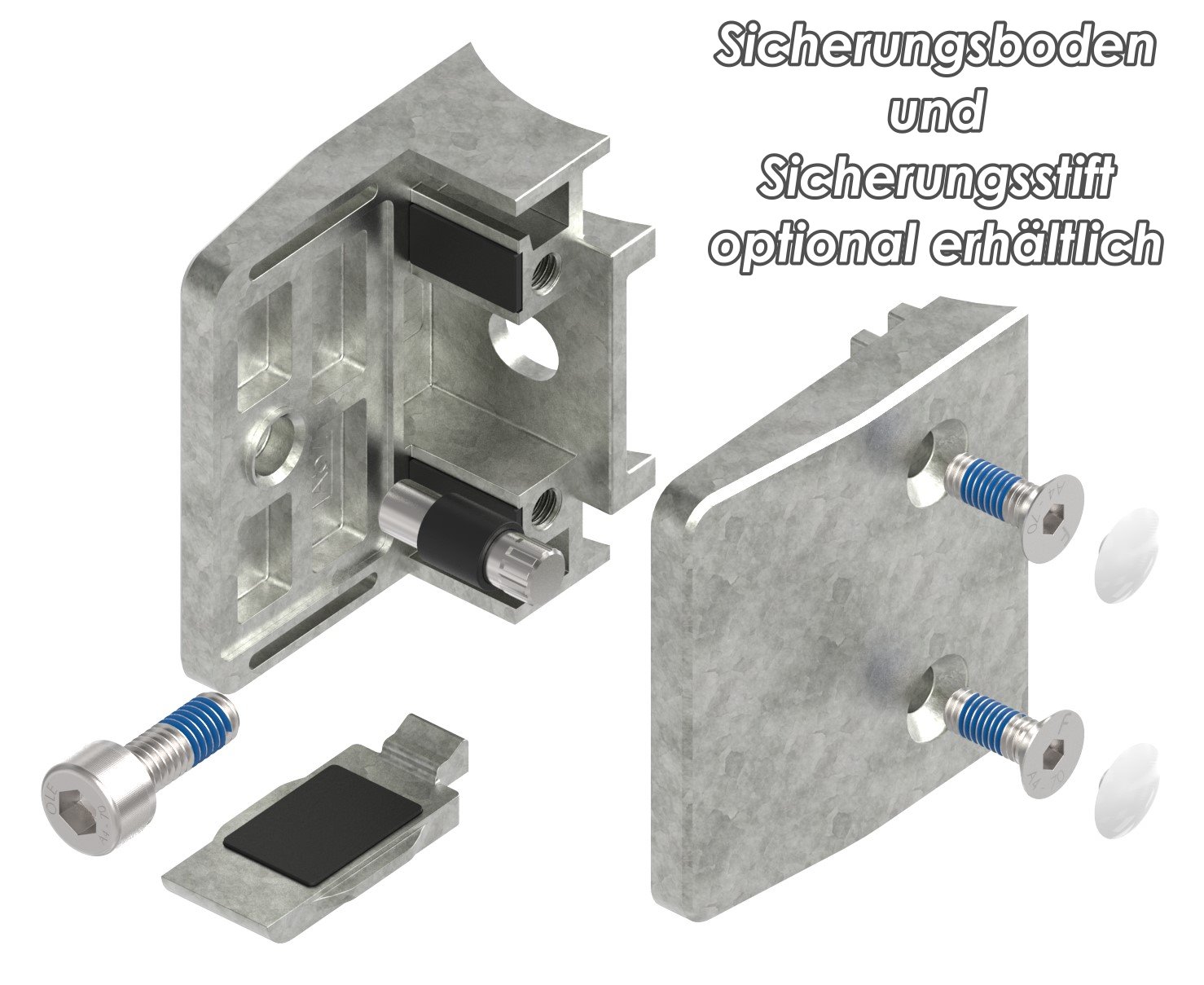 Glasklemme Mod. 35, Anschluss: 60,3mm, Zink roh Glasklemme Mod. 35, Anschluss: 60,3mm, Zink roh