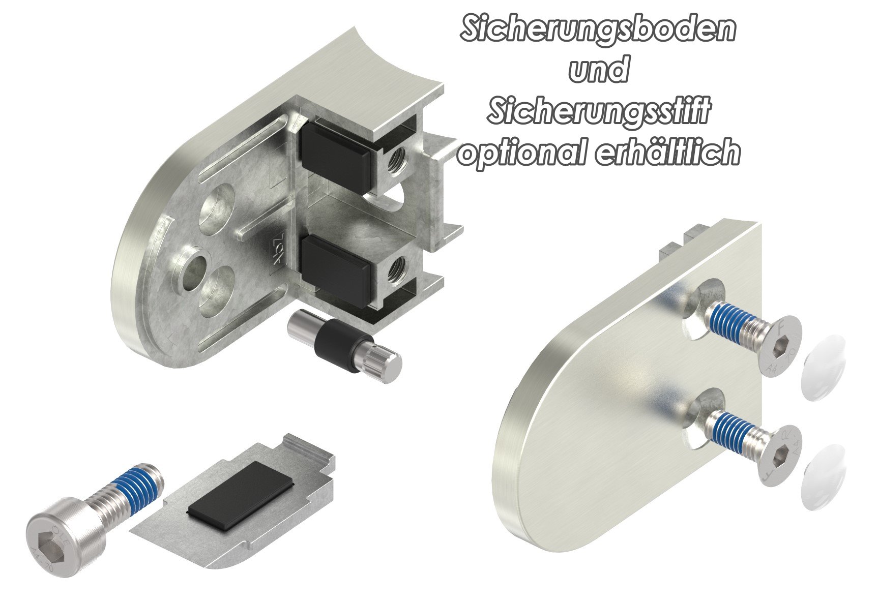Glasklemme Mod. 38, Anschluss: 48,3mm, VA-Effekt Glasklemme Mod. 38, Anschluss: 48,3mm, VA-Effekt