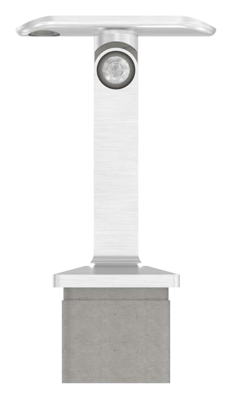 Rohrabschlussstopfen mit Gelenkstift für Rohr 40x40x3mm, V2A