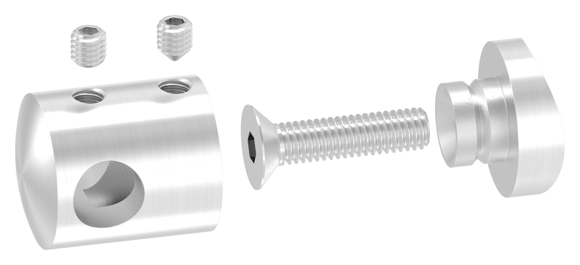 Querstabhalter für 48,3mm Rohr, 10,2mm Bohrung, V2A