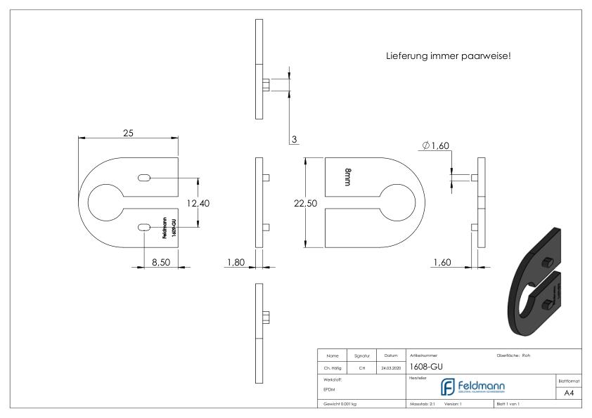 Gummi für Mod. 16, ESG-Glas 8mm