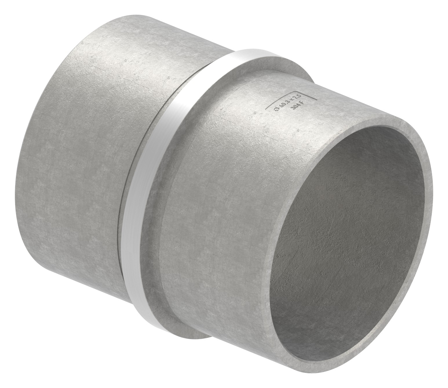 Verbindungsstück für Rohr 60,3x2,5mm, V2A