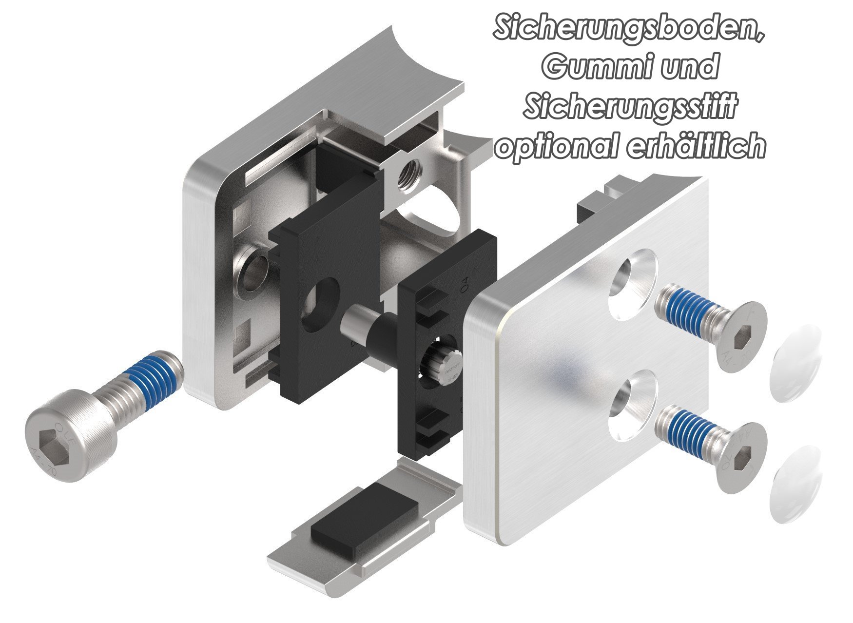 Glasklemme Mod. 31, Anschluss: 33,7mm, V4A Glasklemme Mod. 31, Anschluss: 33,7mm, V4A