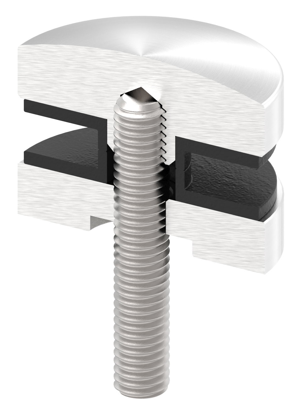 Oberteil für 62mm Glaspunkthalter, V2A