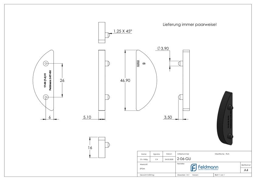 Gummi für Mod. 20/21, ESG-Glas 6mm Gummi für Mod. 20/21, ESG-Glas 6mm