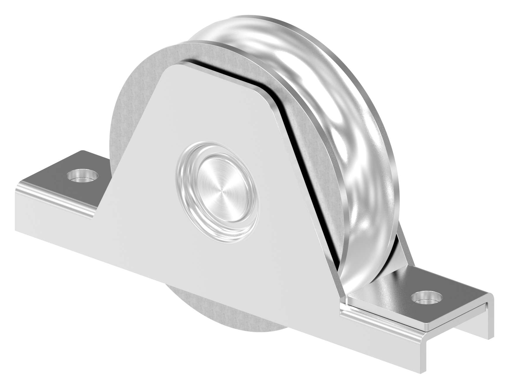 Schiebetorrolle Ø 90mm mit Rundrille Ø 20mm, V4A Schiebetorrolle Ø 90mm mit Rundrille Ø 20mm, V4A