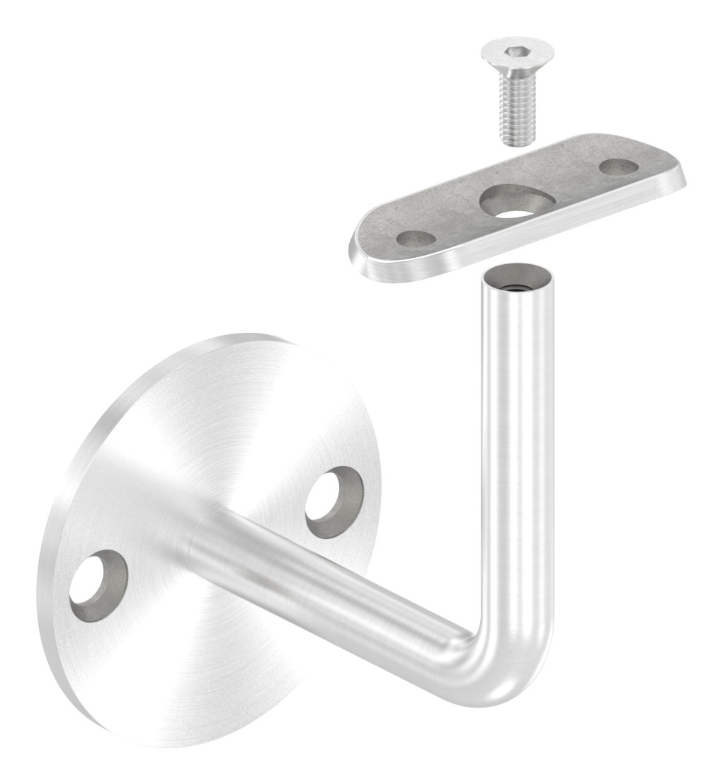 Handlaufhalter mit Handlaufanschlussplatte 42,4mm (Ronde und Bügel verschweißt), V2A