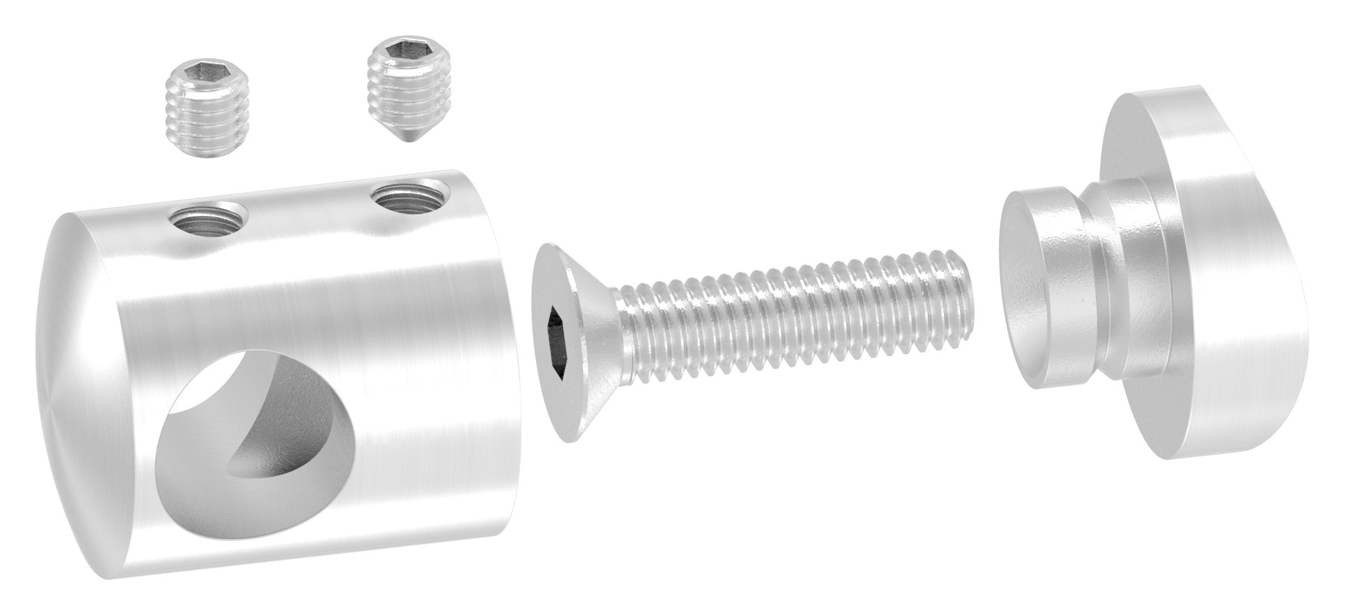 Querstabhalter für 42,4mm Rohr, 12,2mm Bohrung, V4A