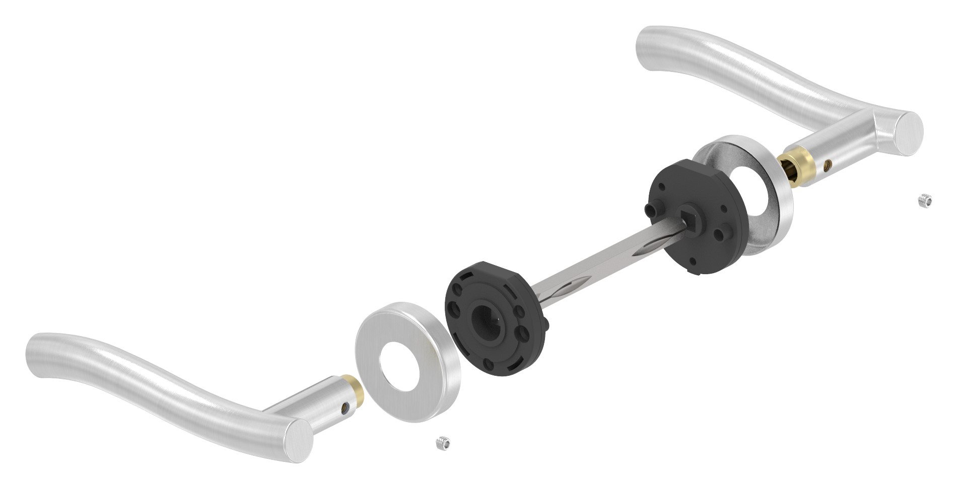 Türdrücker-Paar, drehbar, V2A
