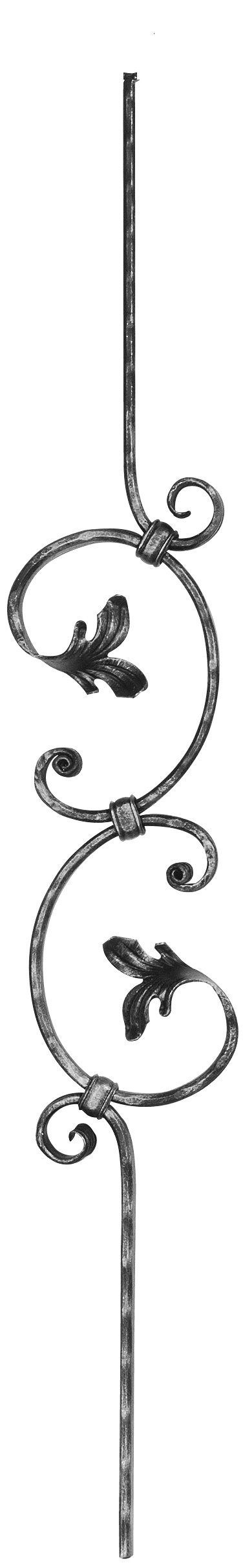 Zierstab 16x8mm, gehämmert, H: 900mm