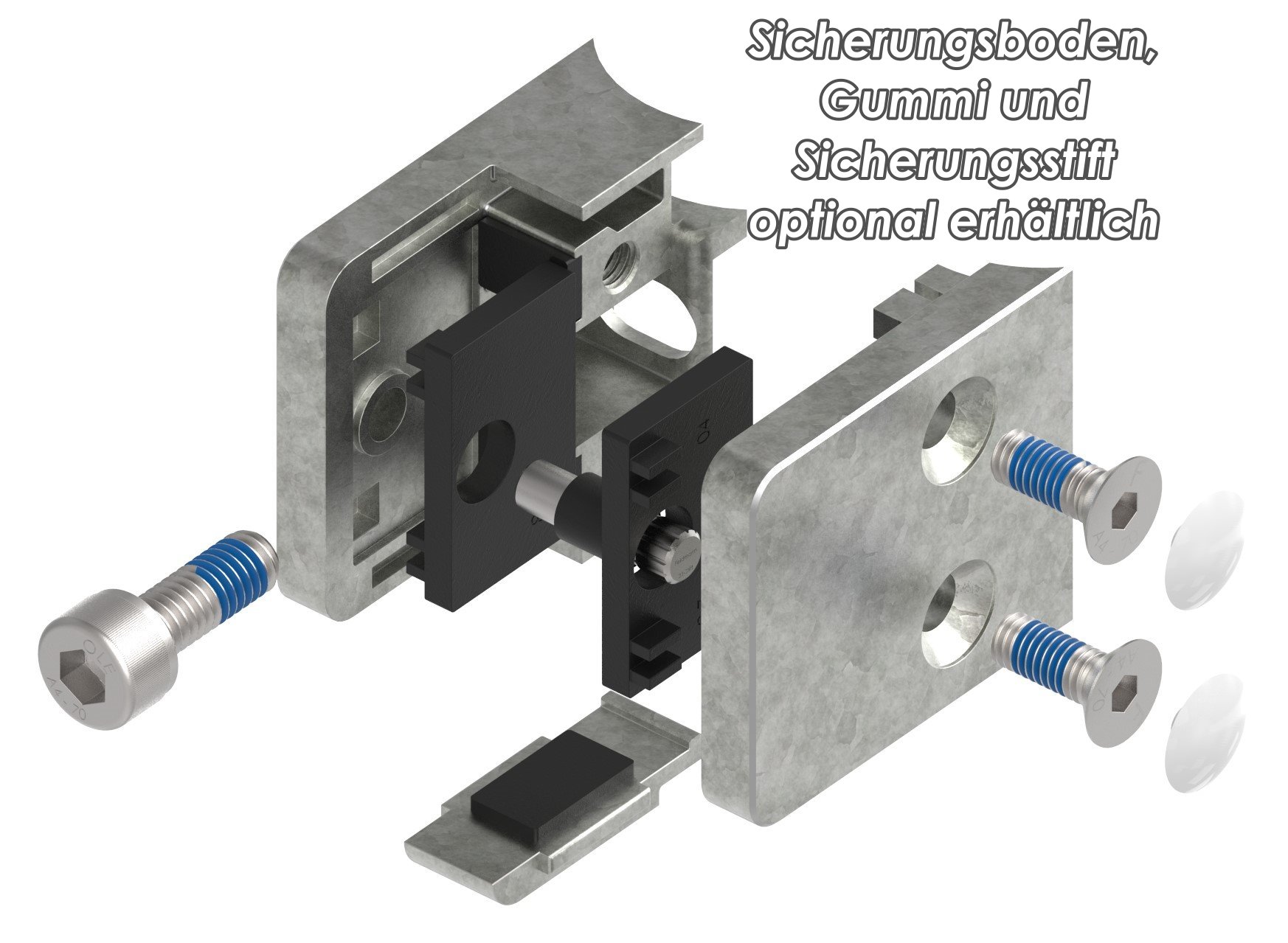 Glasklemme Mod. 31, Anschluss: 33,7mm, Zink roh