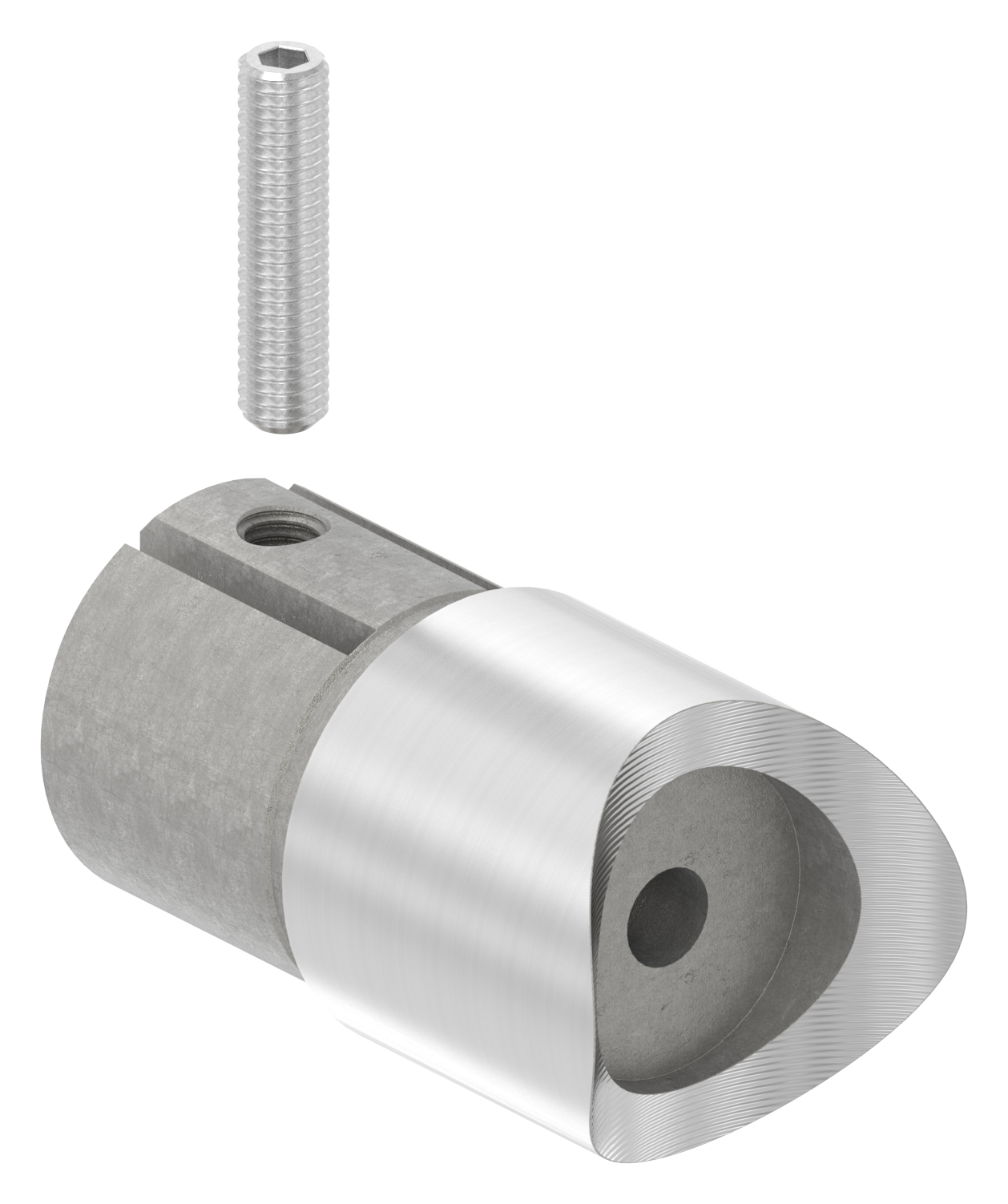 Anschlussstück 90°, Anschluss oben: 48,3mm, V2A