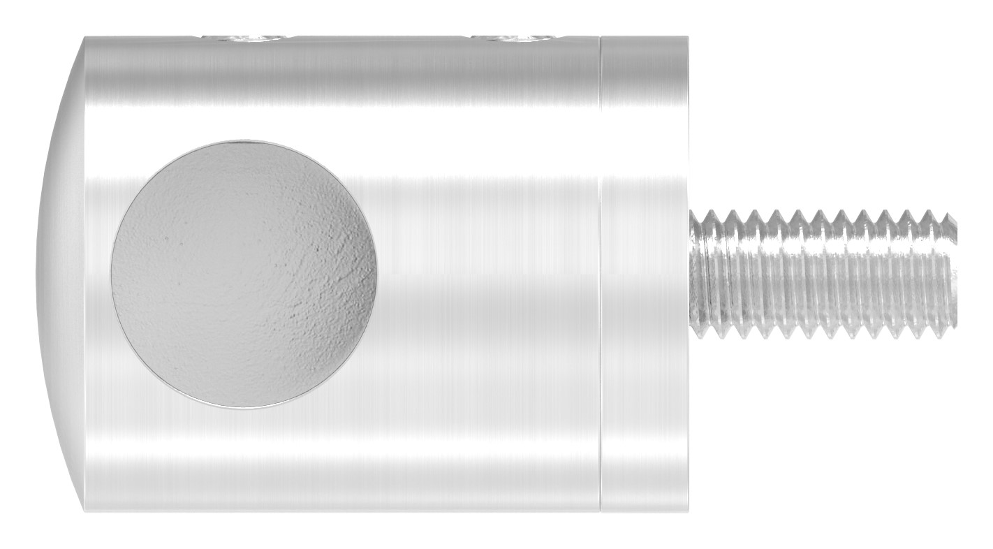 Querstabhalter für geraden Anschluss, Sackloch links 12,2mm, V2A