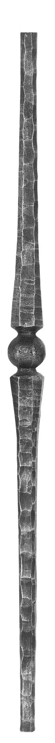 Anfangsstab 25x25mm gehämmert, mit Kugel Ø 50mm, H: 1200mm
