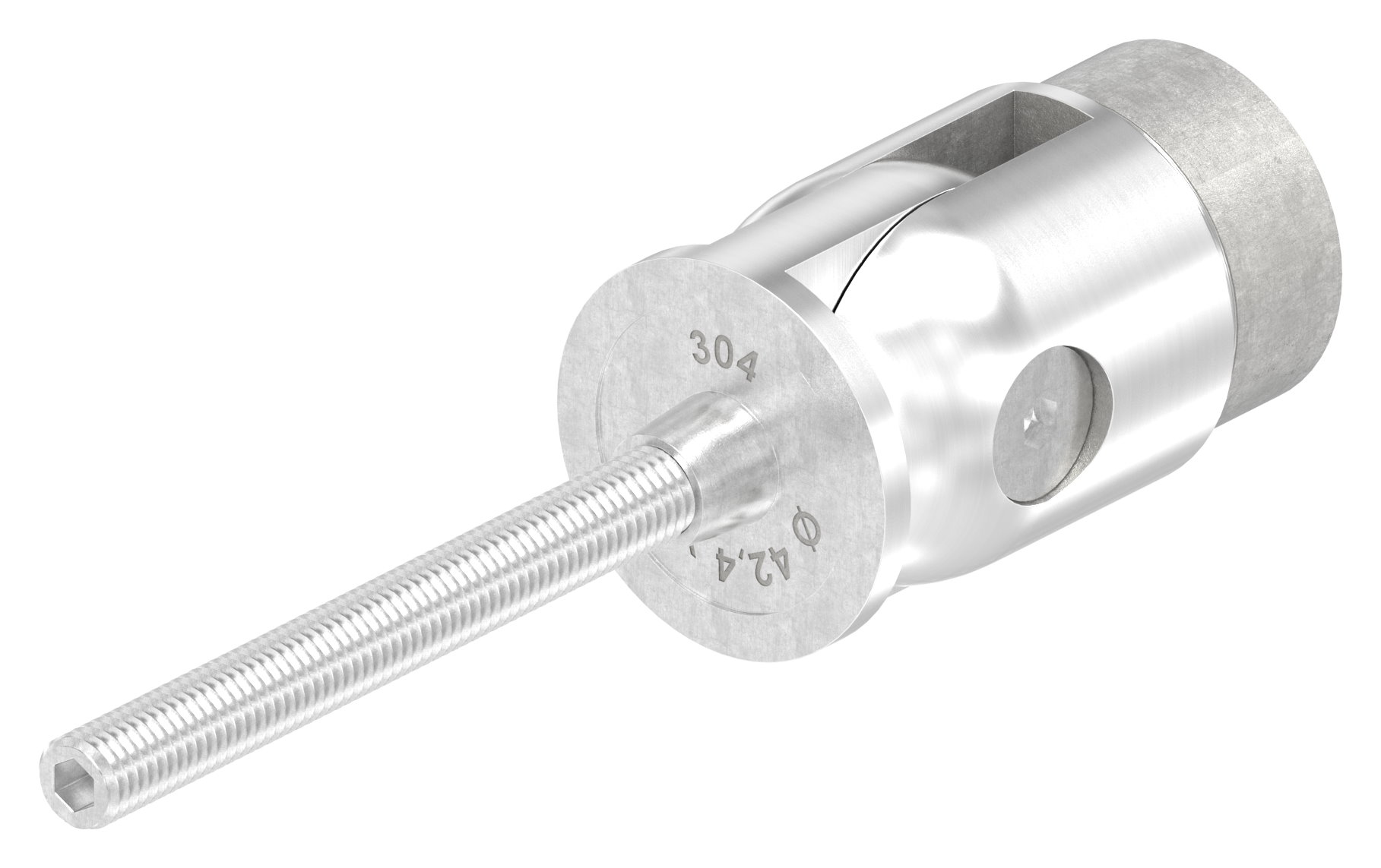 Wandhalter mit Gelenk zum Einbetonieren für Rohr 42,4x2,0mm, V2A