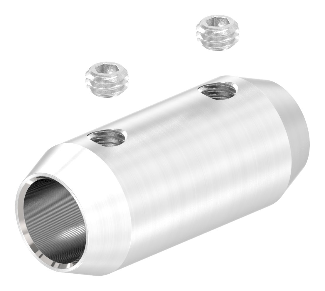 Stabverbinder für 10mm Rund, L: 36mm, Ø 16mm, V2A